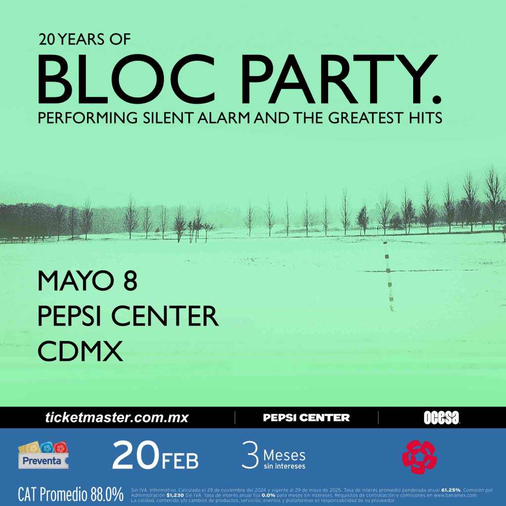 Bloc Party regresa a la CDMX: una noche de indie rock en el Pepsi&nbsp;Center