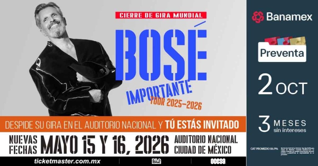 Miguel Bosé cierra su gira mundial en el Auditorio&nbsp;Nacional